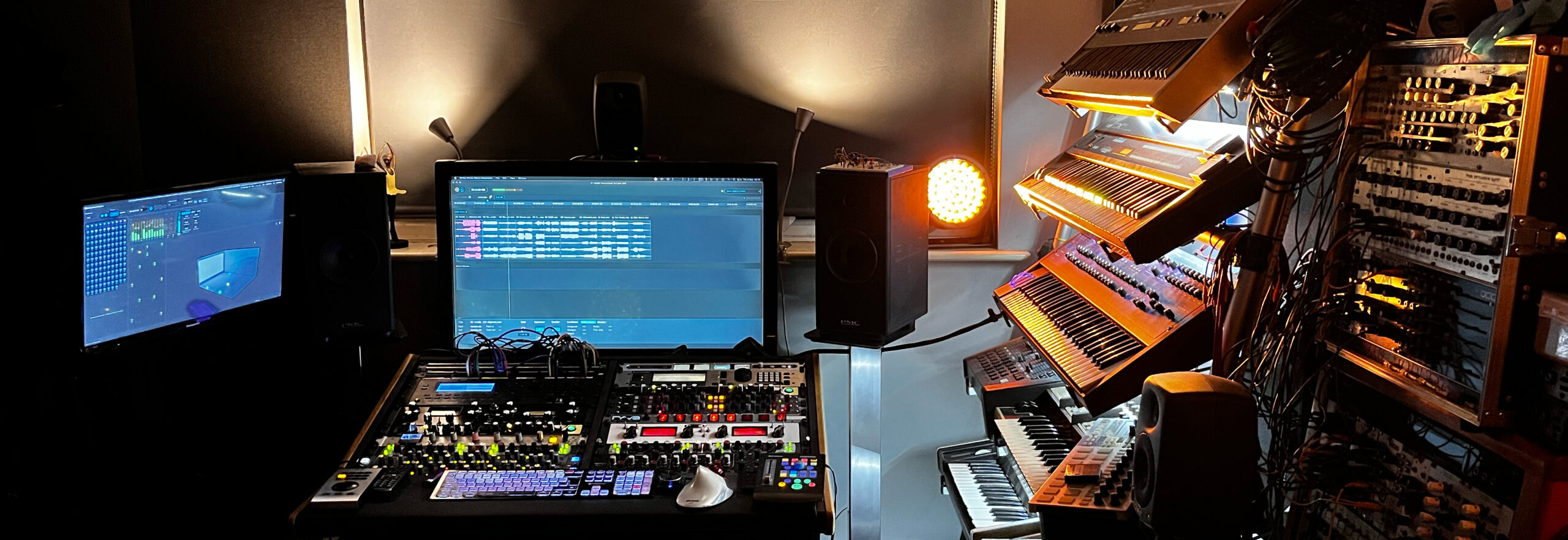 The Galactic Horizon studio: Atmos monitoring, outboard racks and vintage synths